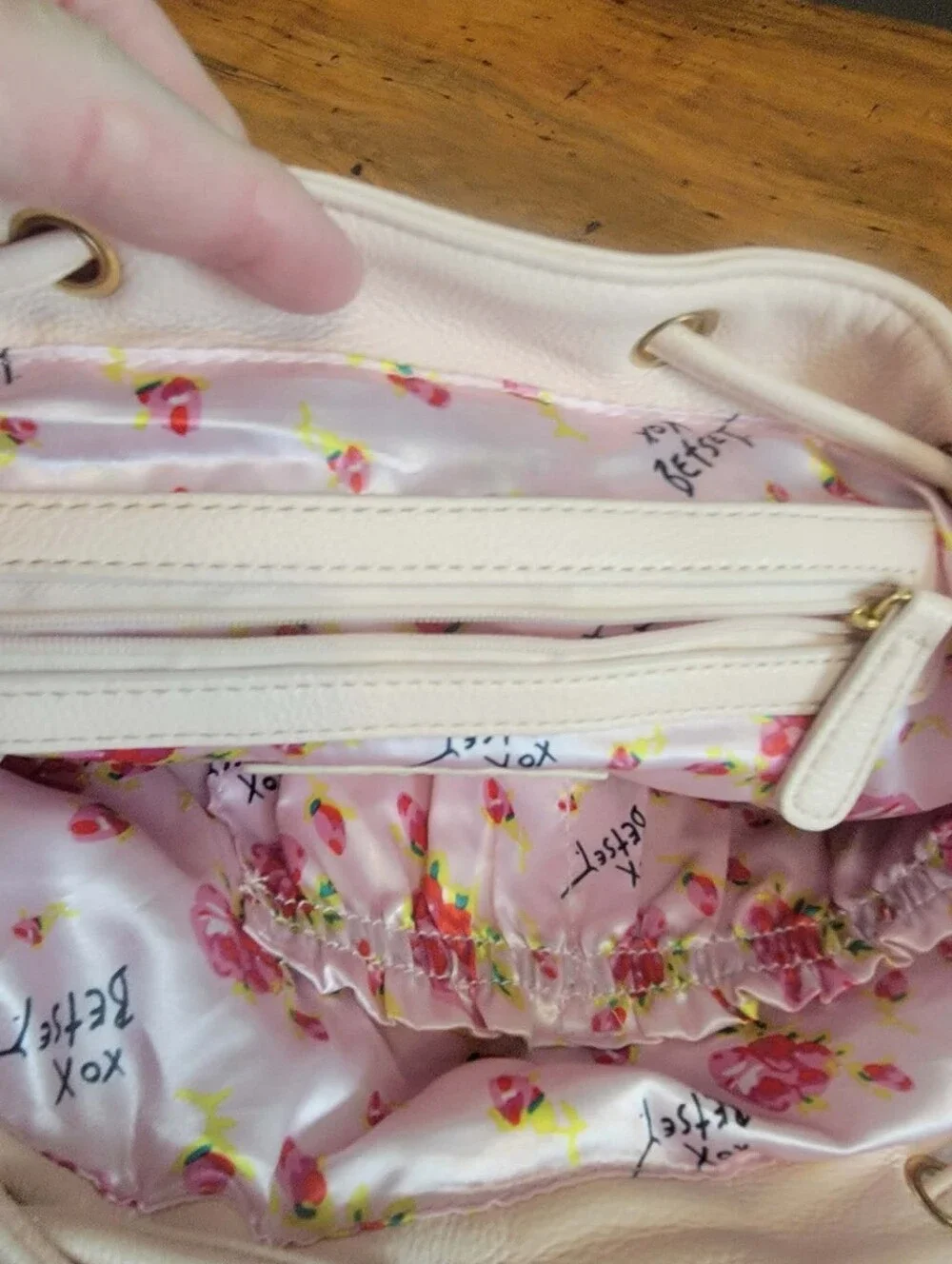 Betsey Johnson Pink Faux Leather Back Pack